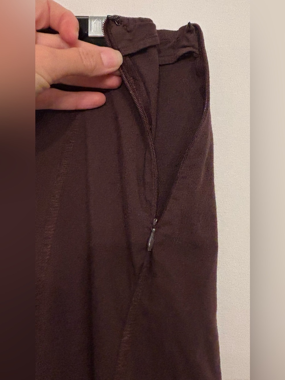 Chocolate Brown Embroidered Midi Skirt Boho Artisan Lagenlook European, L - Picture 5 of 7